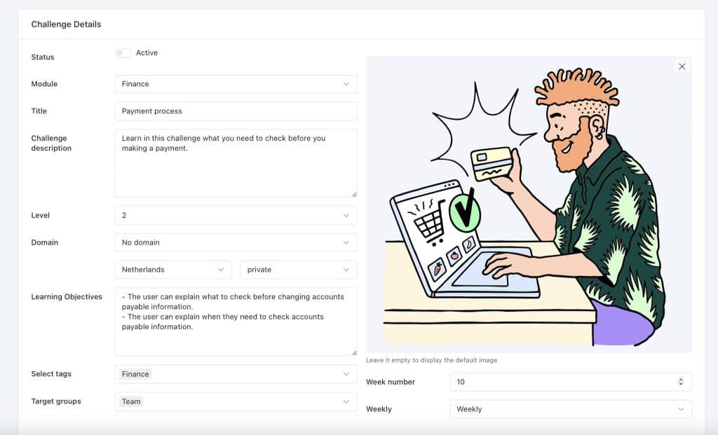 Painel de conteúdo personalizado