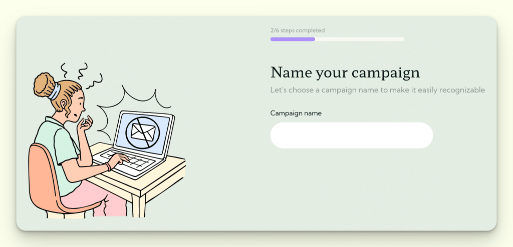 Na tym ekranie możesz nazwać swoją kampanię phishing